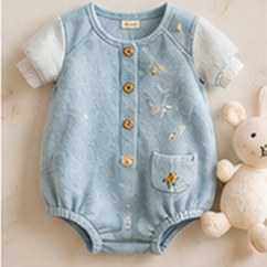 Baby bodysuit made of fabric
